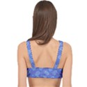 Leaves Ferns Blue Pattern Cage Up Bikini Top View2