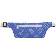 Leaves Ferns Blue Pattern Active Waist Bag