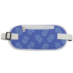 Leaves Ferns Blue Pattern Rounded Waist Pouch by Vaneshart