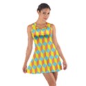 Cube Hexagon Pattern Yellow Blue Cotton Racerback Dress View1