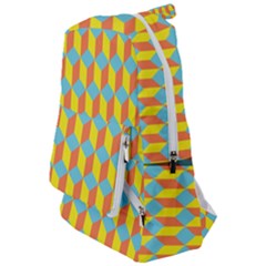 Cube Hexagon Pattern Yellow Blue Travelers  Backpack by Vaneshart