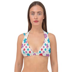 Abstract Art Background Wallpaper Double Strap Halter Bikini Top