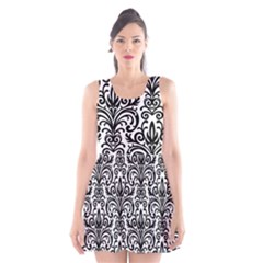 Overlay Transparent Pattern Scoop Neck Skater Dress by Vaneshart