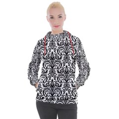 Overlay Transparent Pattern Women s Hooded Pullover