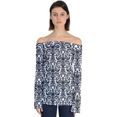 Overlay Transparent Pattern Off Shoulder Long Sleeve Top by Vaneshart