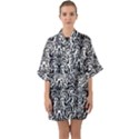 Overlay Transparent Pattern Half Sleeve Satin Kimono  View1