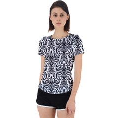 Overlay Transparent Pattern Back Cut Out Sport Tee