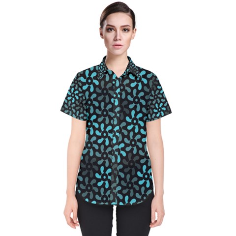 Decorative Flower Nature Abstract Women s Short Sleeve Shirt by Vaneshart