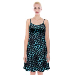 Decorative Flower Nature Abstract Spaghetti Strap Velvet Dress