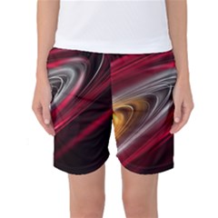 Circle Background Red Dark Bokeh Women s Basketball Shorts by Vaneshart