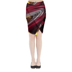 Circle Background Red Dark Bokeh Midi Wrap Pencil Skirt