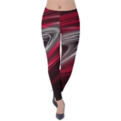 Circle Background Red Dark Bokeh Velvet Leggings by Vaneshart