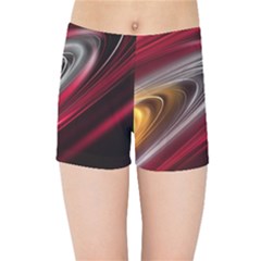 Circle Background Red Dark Bokeh Kids  Sports Shorts by Vaneshart