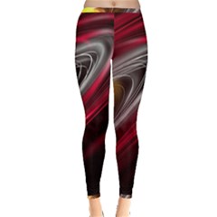 Circle Background Red Dark Bokeh Inside Out Leggings by Vaneshart