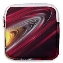 Circle Background Red Dark Bokeh Mini Square Pouch by Vaneshart