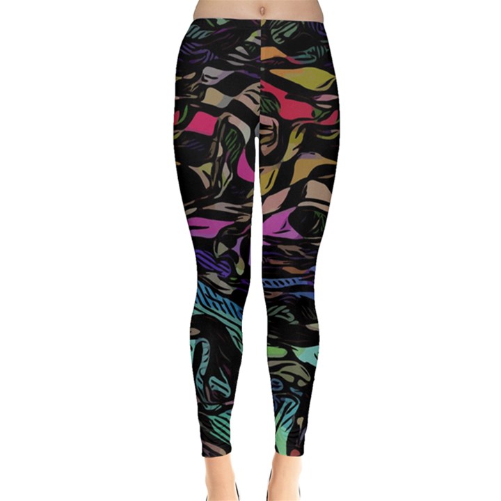 Background Drawing Colorful Pattern Leggings 