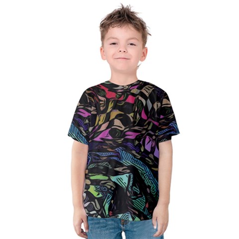 Background Drawing Colorful Pattern Kids  Cotton Tee by Vaneshart