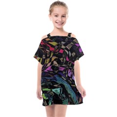 Background Drawing Colorful Pattern Kids  One Piece Chiffon Dress by Vaneshart