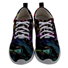 Background Drawing Colorful Pattern Women Athletic Shoes