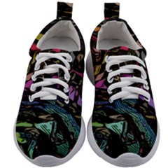 Background Drawing Colorful Pattern Kids Athletic Shoes