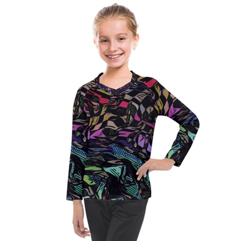 Background Drawing Colorful Pattern Kids  Long Mesh Tee by Vaneshart