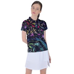 Background Drawing Colorful Pattern Women s Polo Tee