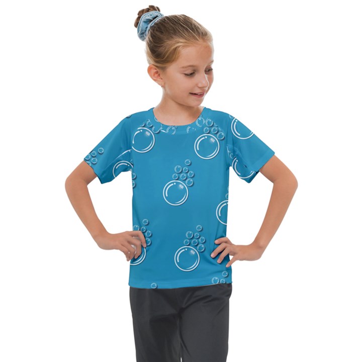 Bubble Group Pattern Abstract Kids  Mesh Piece Tee