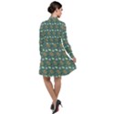 Nature Pattern Spring Green Long Sleeve Chiffon Shirt Dress View2