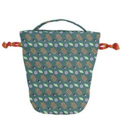 Nature Pattern Spring Green Drawstring Bucket Bag by Vaneshart