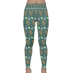 Nature Pattern Spring Green Lightweight Velour Classic Yoga Leggings by Vaneshart