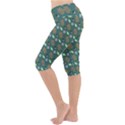 Nature Pattern Spring Green Lightweight Velour Cropped Yoga Leggings View2