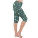 Nature Pattern Spring Green Lightweight Velour Cropped Yoga Leggings View3