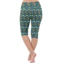 Nature Pattern Spring Green Lightweight Velour Cropped Yoga Leggings View4