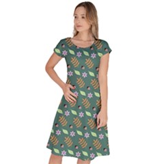 Nature Pattern Spring Green Classic Short Sleeve Dress