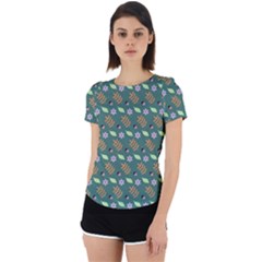 Nature Pattern Spring Green Back Cut Out Sport Tee