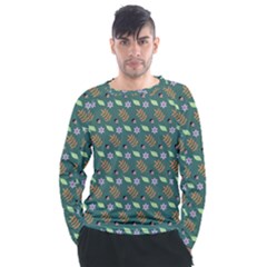 Nature Pattern Spring Green Men s Long Sleeve Raglan Tee