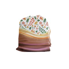 Floral Background Abstract Pattern Drawstring Pouch (medium) by Vaneshart