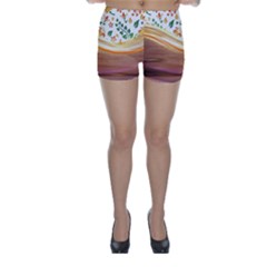 Floral Background Abstract Pattern Skinny Shorts by Vaneshart