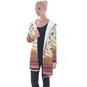 Floral Background Abstract Pattern Longline Hooded Cardigan View1