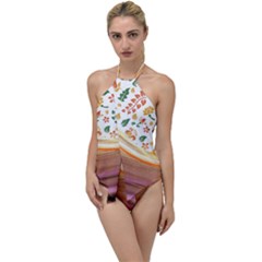 Floral Background Abstract Pattern Go With The Flow One Piece Swimsuit by Vaneshart