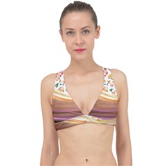 Floral Background Abstract Pattern Classic Banded Bikini Top