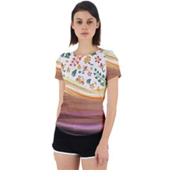 Floral Background Abstract Pattern Back Cut Out Sport Tee