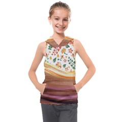 Floral Background Abstract Pattern Kids  Sleeveless Hoodie