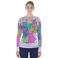 Digitization Transformation Germany V-neck Long Sleeve Top by Vaneshart