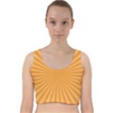 Background Graphic Modern Orange Velvet Racer Back Crop Top View1