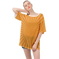 Background Graphic Modern Orange Oversized Chiffon Top by Vaneshart