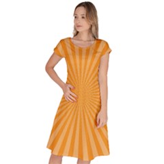 Background Graphic Modern Orange Classic Short Sleeve Dress