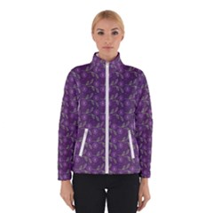 Flowers Violet Decorative Pattern Winter Jacket by Vaneshart