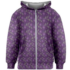 Flowers Violet Decorative Pattern Kids  Zipper Hoodie Without Drawstring by Vaneshart