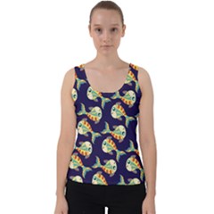 Fish Background Abstract Animal Velvet Tank Top by Vaneshart